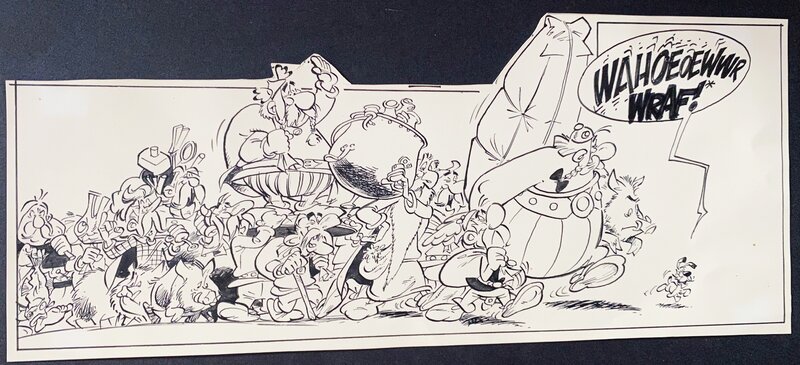 Uderzo (studios), illustration originale,  Astérix, le déménagement. - Illustration originale