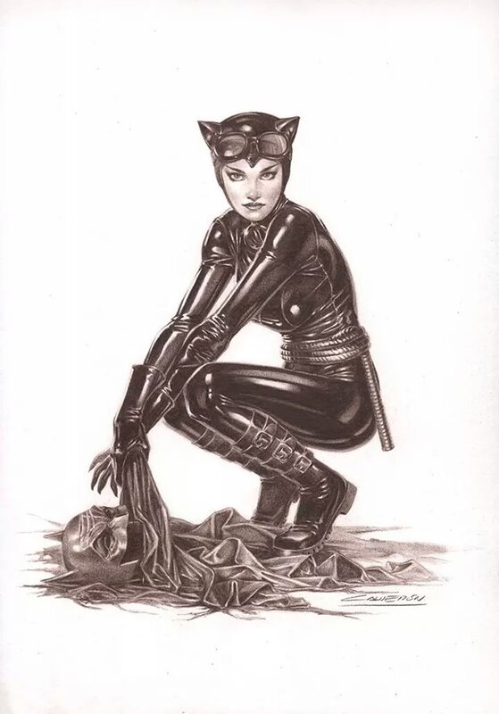 En vente - Catwoman par Jaime Caldéron - Illustration originale