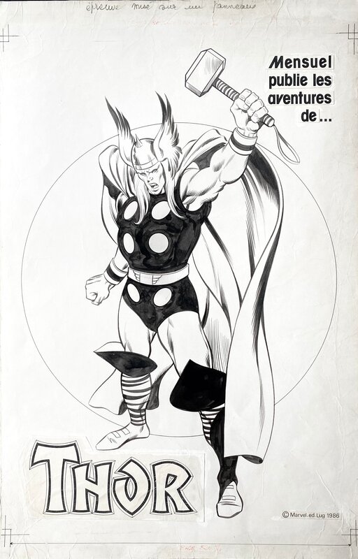 For sale - Jean-Yves Mitton, Thor - Poster - Strange N°198 - Original Illustration