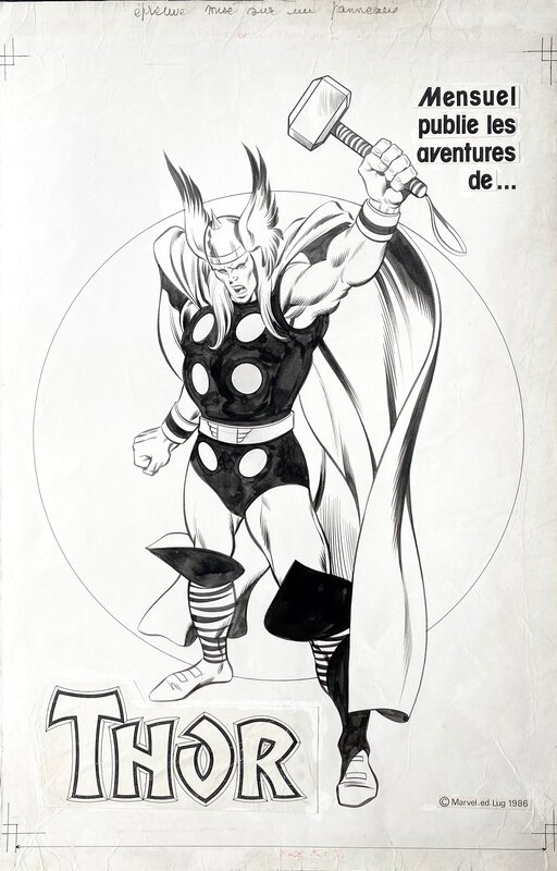 En vente - Jean-Yves Mitton, Thor - Poster - Strange N°198 - Illustration originale