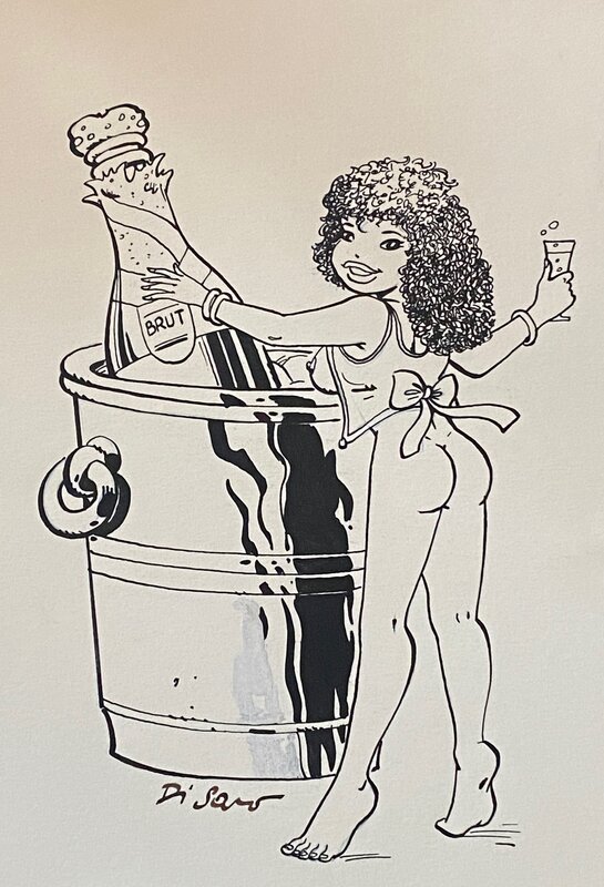 Bruno Di Sano, illustration originale, Champagne ! - Original Illustration