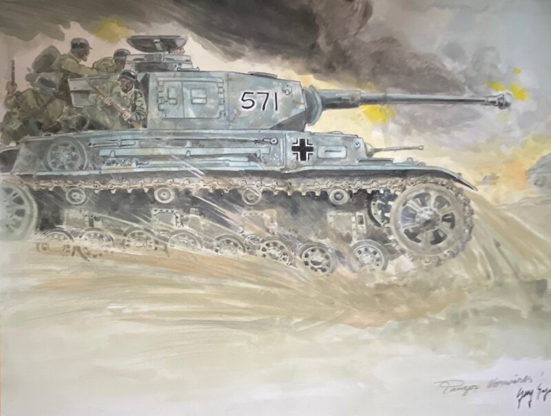 Dimitri, illustration originale, Panzer vorwärts ! - Original Illustration