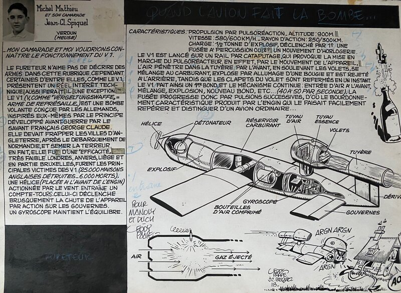 Eddy Paape, planche originale et sa mise en couleur, V1, 