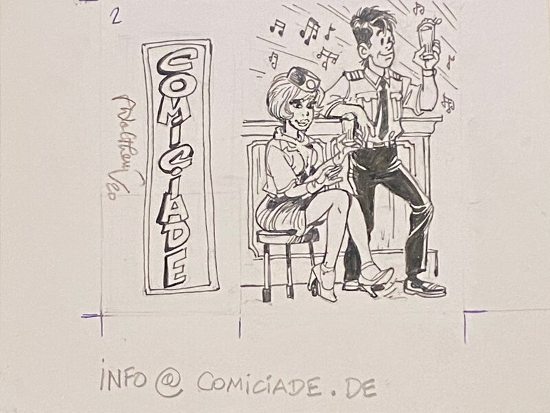 François Walthéry, illustration originale, Natacha et Walter, le 