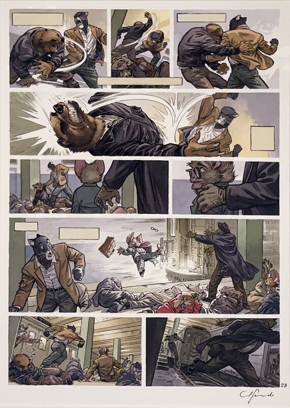 Juanjo Guarnido, Planche Originale Blacksad Tome 6 - Alors Tout Tombe - Planche originale