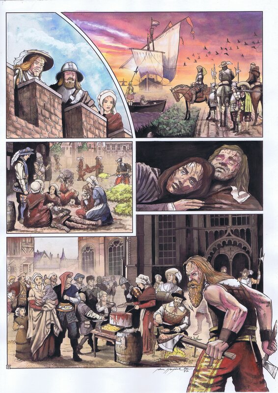 John Heijink, Willem van Oranje - deel 2 originele pagina - Comic Strip