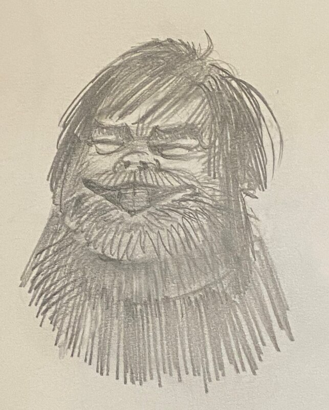 Mittéï, illustration originale, portrait de François Walthéry. - Illustration originale