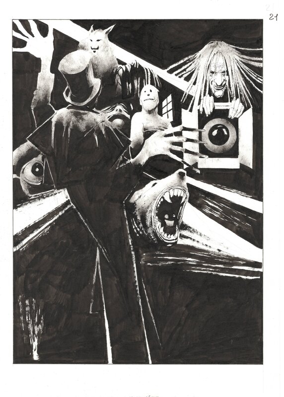 En vente - Corrado Roi - Dylan Dog #372 [Il bianco e il nero] - Planche originale