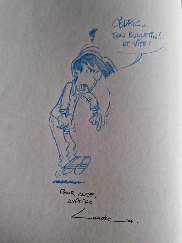 Dédicace de Laudec dans Cédric n°33 - Sketch