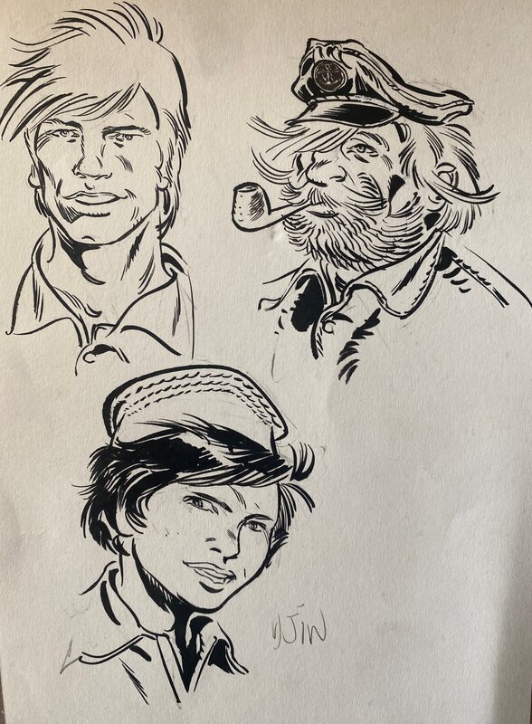 Erwin Drèze, Erwin Dreze, illustration originale, Bernard Prince, Barney Jordan et Djinn. - Œuvre originale