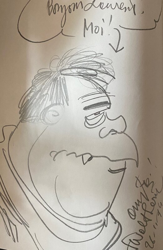 François Walthéry, illustration originale, autoportrait, 