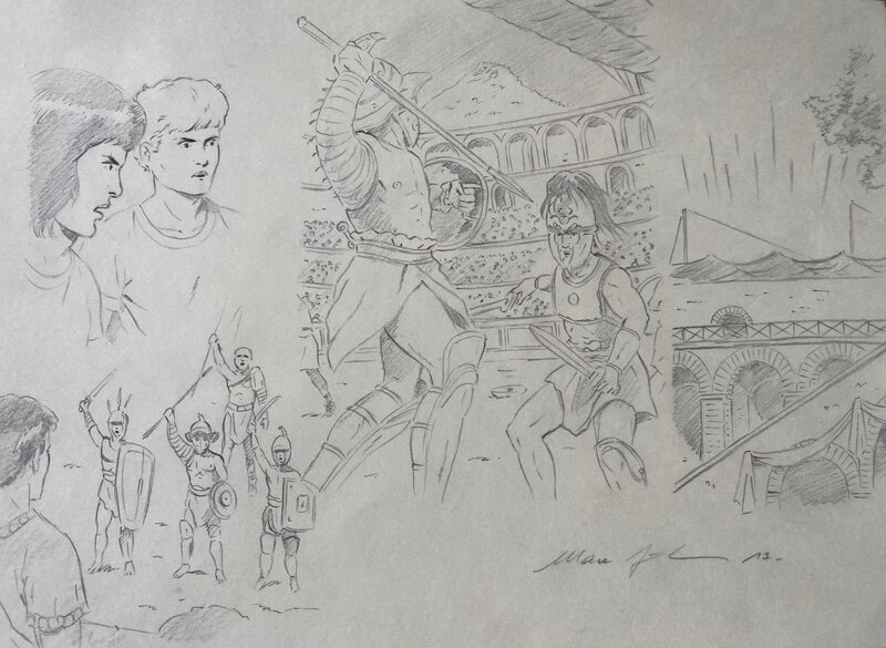 Marc Jailloux dessin, Jacques Martin scénario, illustration originale, 