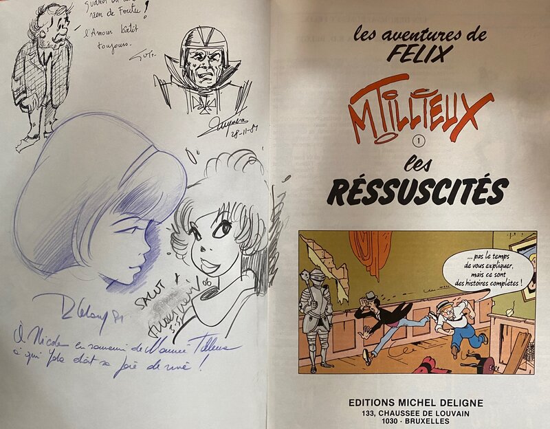 Roger Leloup, François Walthéry, Xavier Musquera, Claude Guth, Roger Leloup, François Walthéry, et collectif, 4 illustrations originales, Yoko Tsuno et Natacha, 