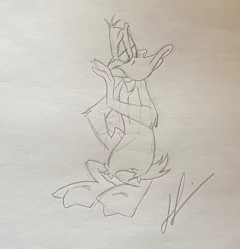 Studio Warner Bross, Studios Warner Bross, dessin original d'animation, Daffy Duck. - Planche originale