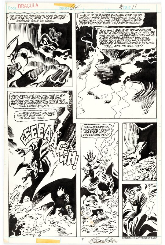 En vente - Gene Colan, Tom Palmer, Tomb of Dracula #64. Signed Gene Colan - Planche originale