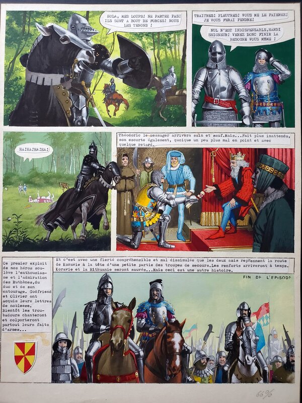 Jeronaton, L'OEUF DU MONDE : CHEVALIERS : PREMIERES ARMES  couleur directe - Planche originale