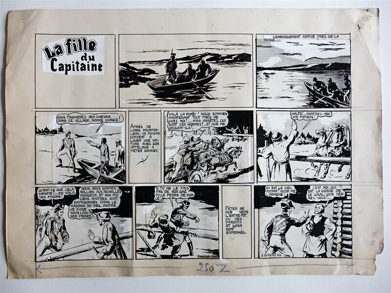 Propagande Régime de Vichy 1940, La fille du capitaine - Planche originale