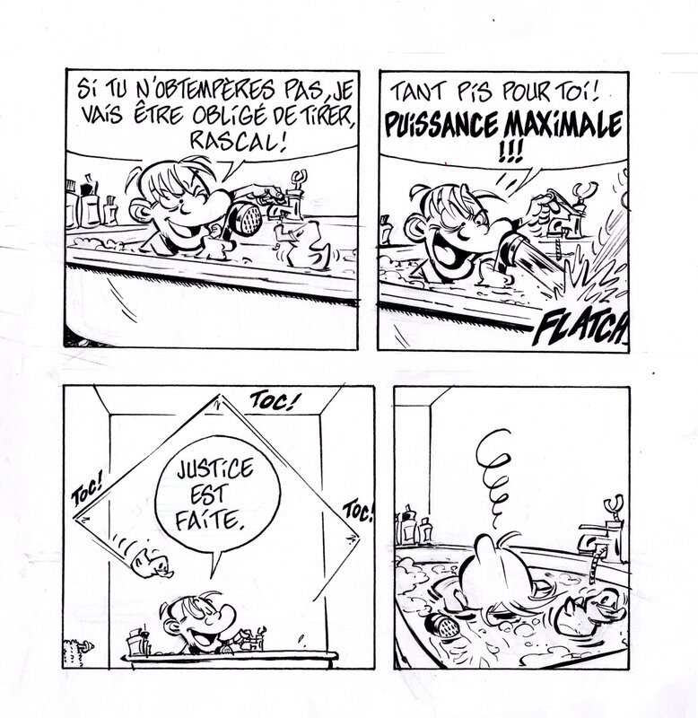 Simon Léturgie, Spoon & White, gag bain - Comic Strip