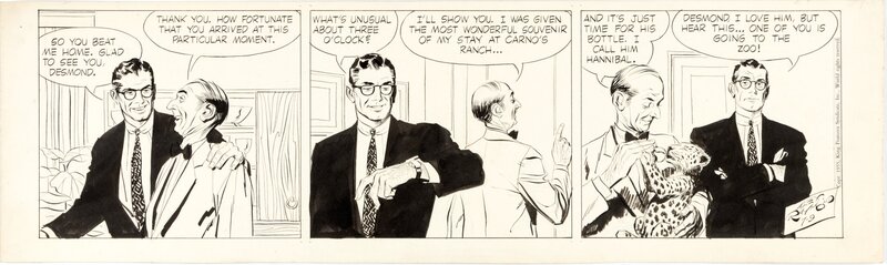 Alex Raymond, Rip Kirby daily 1955 - Planche originale