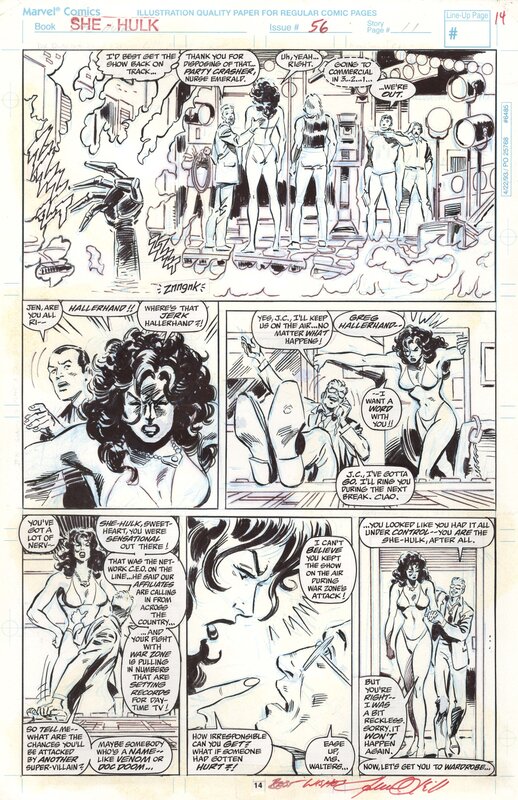 Patrick Olliffe, Fred Fredericks, Sensational She-Hulk #56 - Illustration originale
