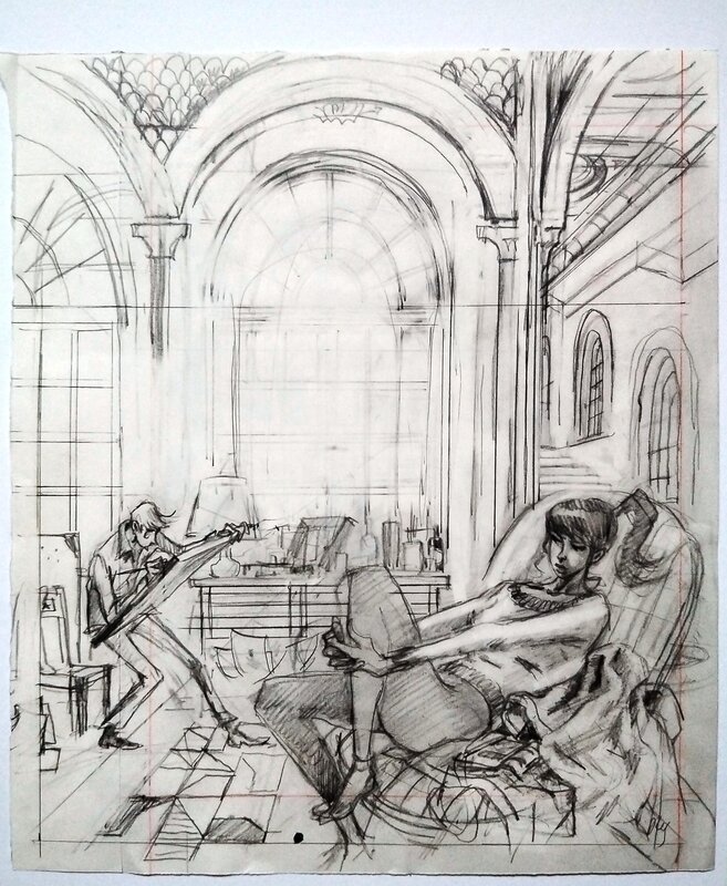 Pierre-Henry Gomont, Croquis - Slava et Nina - Original art