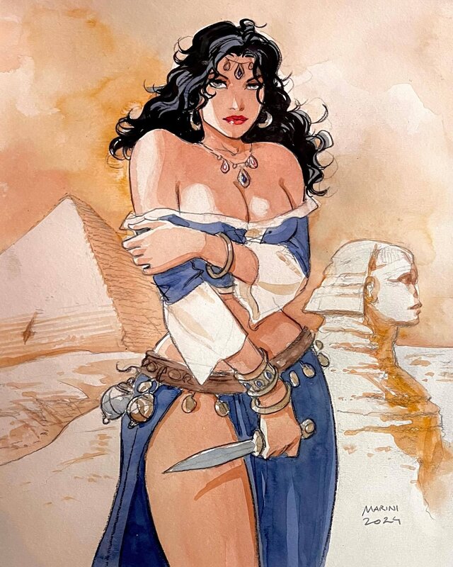 Mejaï et le Sphynx par Enrico Marini - Illustration originale