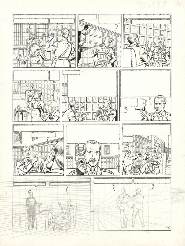 En vente - Blake et Mortimer par Jean Pleyers - Planche originale