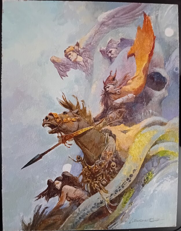 For sale - Luis Bermejo, Cover Comix Internacional 41. Cover Swords Against Darkness V - Original Illustration