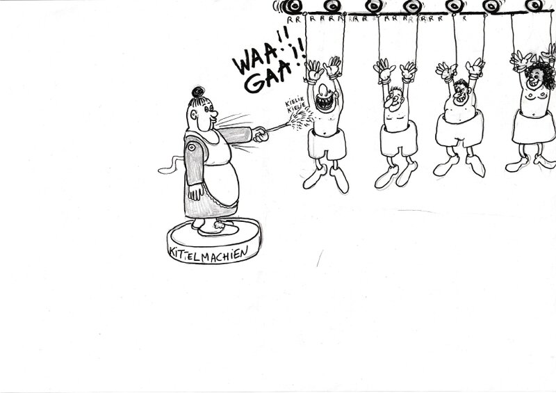 Urbanus, Urbain Servranckx, Ontwerp Kietelmachine 'De pretparkprutsers' - Original Illustration