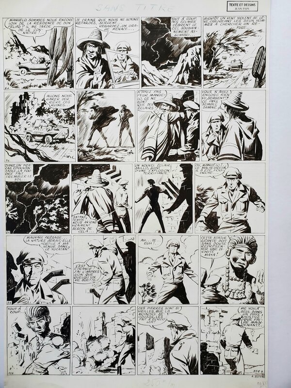 Jean Pape, SERGENT O'BRIEN : LE MYSTERE DES MAYAS - Planche originale