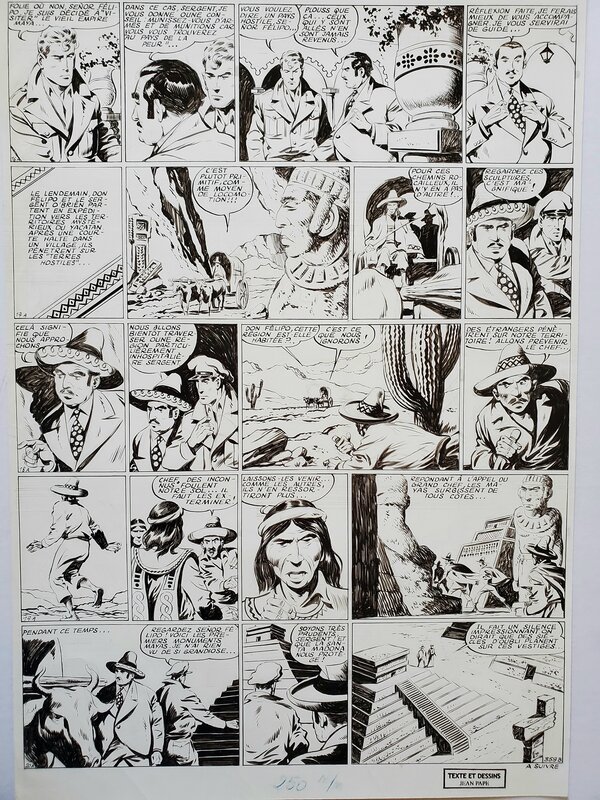 Jean Pape, SERGENT O'BRIEN : LE MYSTERE DES MAYAS - Planche originale