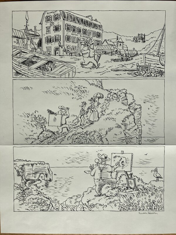 Luc Cromheecke, De magnifieke Monet, Étretat - Planche originale