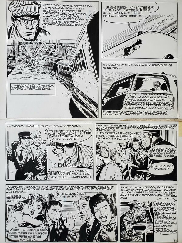 Gérald Forton, LES HISTOIRES VRAIES DE L'ONCLE PAUL : LE TRAIN EN PERDITION - Planche originale
