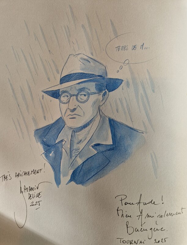 Baudouin Deville, Marquebreucq, Dédicace de Deville (+ couleur Marquebreucq) dans Leopoldville 60 - Sketch