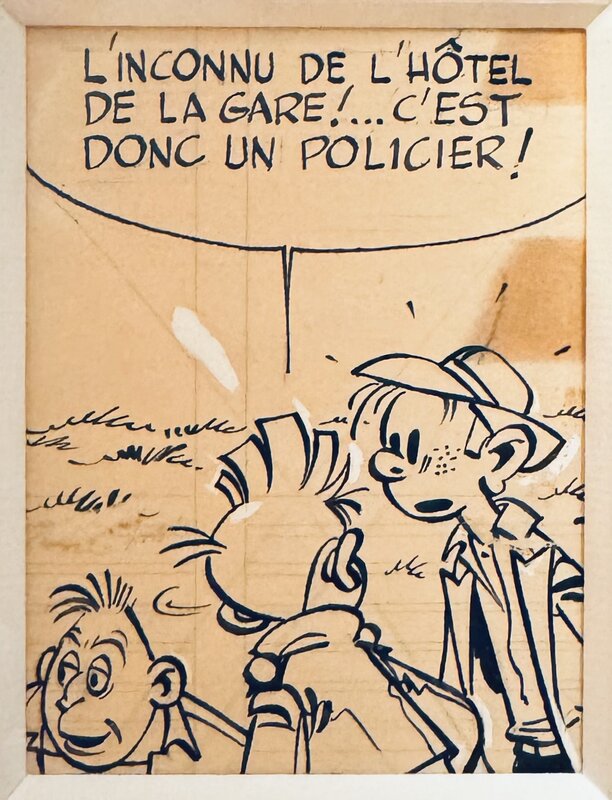 André Franquin, Spirou et Fantasio - La corne de rhinocéros - Planche originale