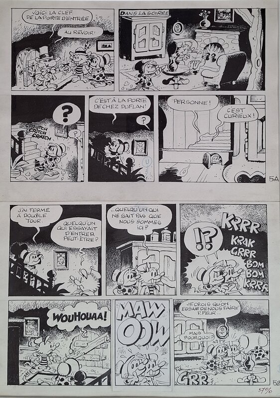 Macherot - Sibylline - Sibylline déménage pl 5 - Planche originale