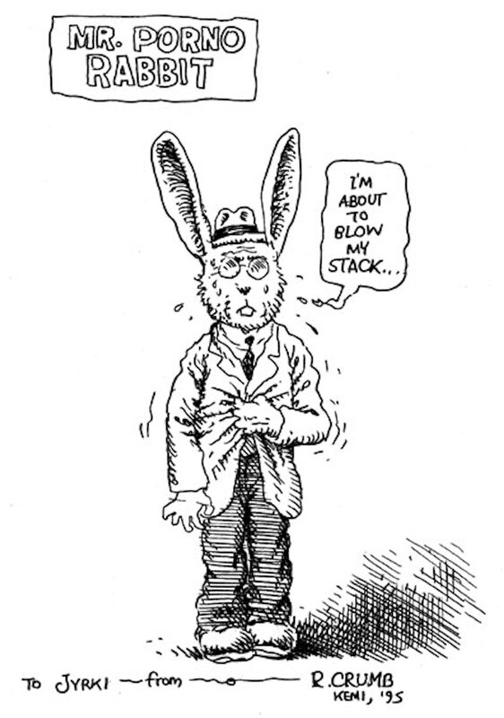 Robert Crumb, Mr Porno Rabbit sketch - Dédicace