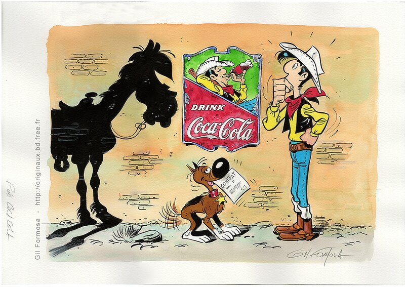 Gil Formosa, LUCKY LUKE Coca Cola - Original Illustration