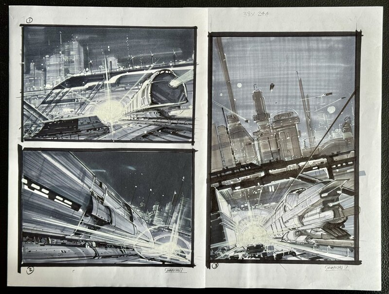 Manchu, Manhattan à l'envers - Original Illustration