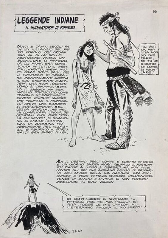 Légendes indiennes par Hugo Pratt - Planche originale