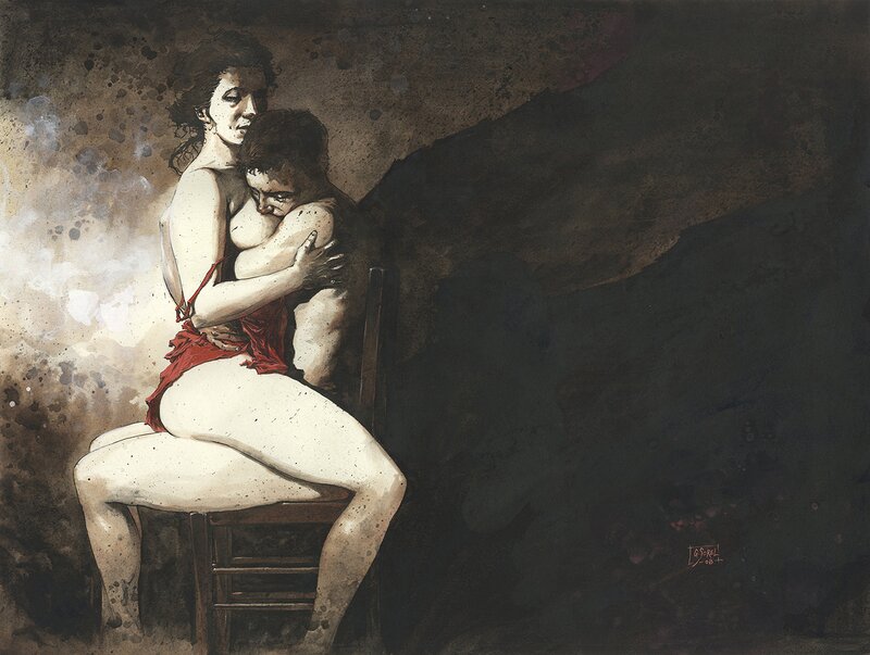 Couple enlacé par Guillaume Sorel - Illustration originale