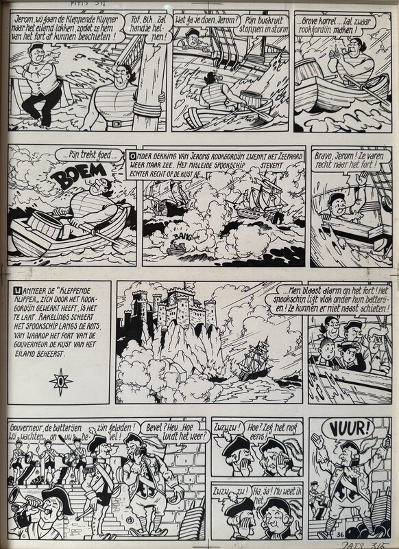 Eduard De Rop, Willy Vandersteen, De Kleppende Klipper - Planche originale