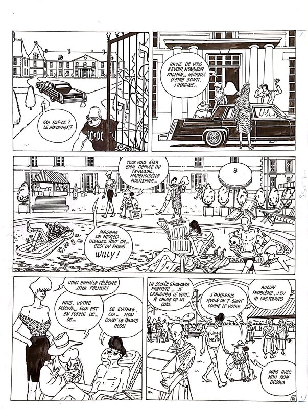 René Pétilllon, JACK PALMER - album Le Chanteur de Mexico (1984) - planche 25 - Comic Strip