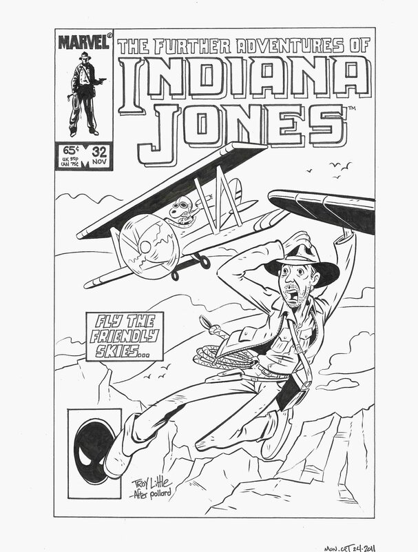 Troy Little, Keith Pollard, Charles M. Schulz, Indiana Jones #32 Cover recreation | hommage ft Snoopy - Couverture originale