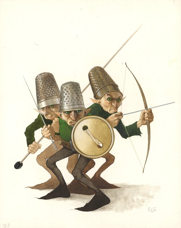 For sale - Needles and button by Erlé Ferronnière - Comic Strip