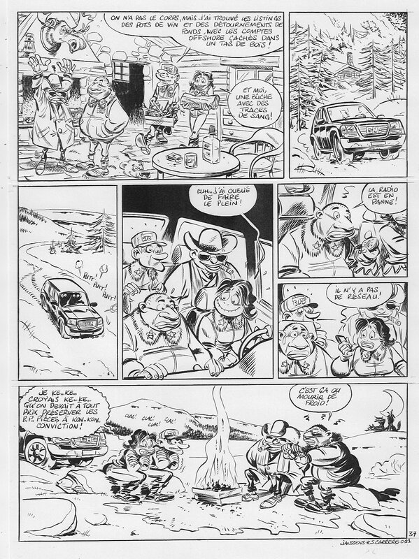 En vente - Serge Carrère, Gag37 Scientiflics Tome2 - Planche originale