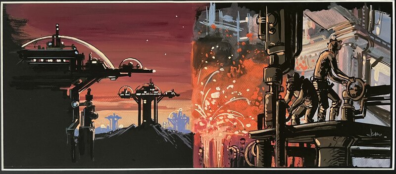 En vente - Jean-Claude Mézières, Valerian / Ravian  L'Ordre de Pierres - De Orde van de Megalieten - Planche originale
