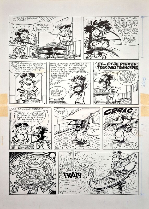 Jean Tabary, René Goscinny, IZNOGOUD - histoire Le Miroir aux Zalouett (1976) - planche 3 - Planche originale