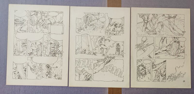 For sale - Enrique Breccia, Alvar MAYOR - EL PODEROSO DIOS, triptyque pages 8, 9 et 10 - Comic Strip