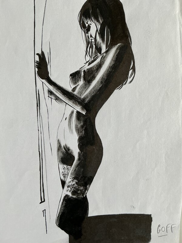 Nue par Gérard Goffaux - Illustration originale